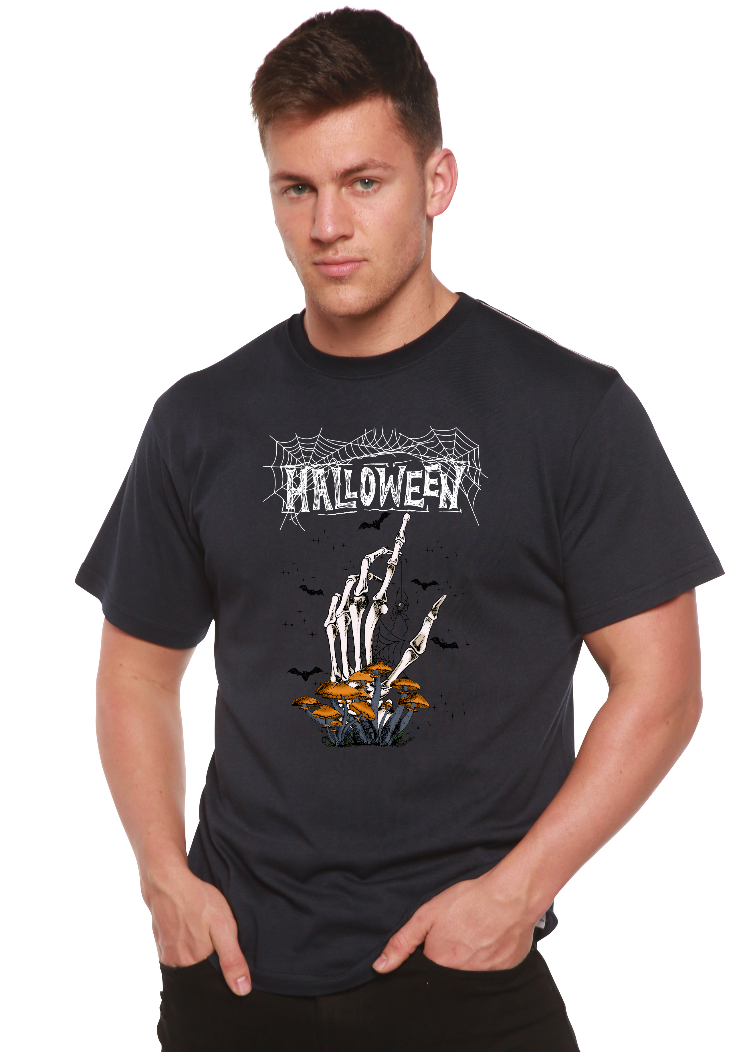 T-shirt graphique à manches courtes pour homme en bambou viscose/coton biologique Halloween