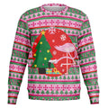 Sweat-shirt de Noël moche avec flamant rose maladroit