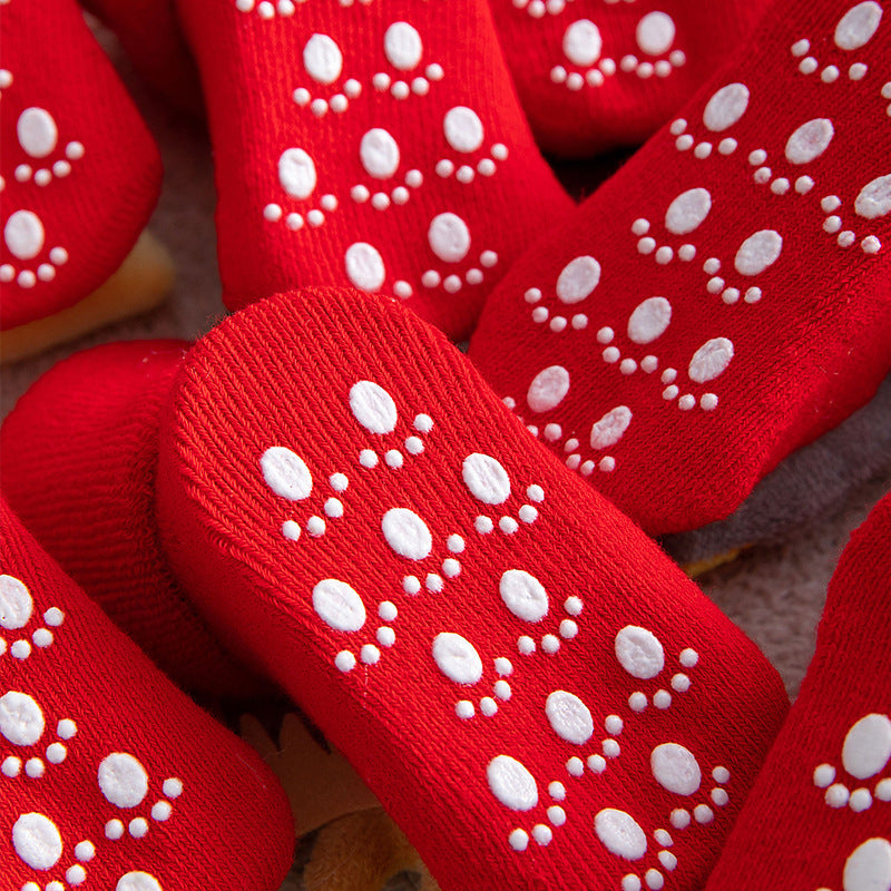 Chaussettes Bébé Noël Antidérapantes Courtes pour Nouveau-nés Hiver Chauds Filles Garçons Dessin Animé