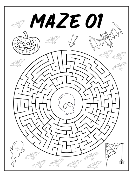 Livre d'activités d'Halloween effrayant et intelligent pour enfants – Plus de 130 pages (Téléchargement PDF)