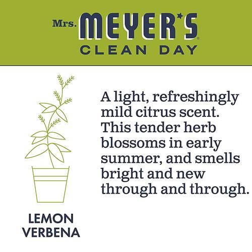 Savon liquide pour les mains Mrs. Meyer's Clean Day, formule biodégradable et non testée sur les animaux, parfum verveine citronnée, 370 ml