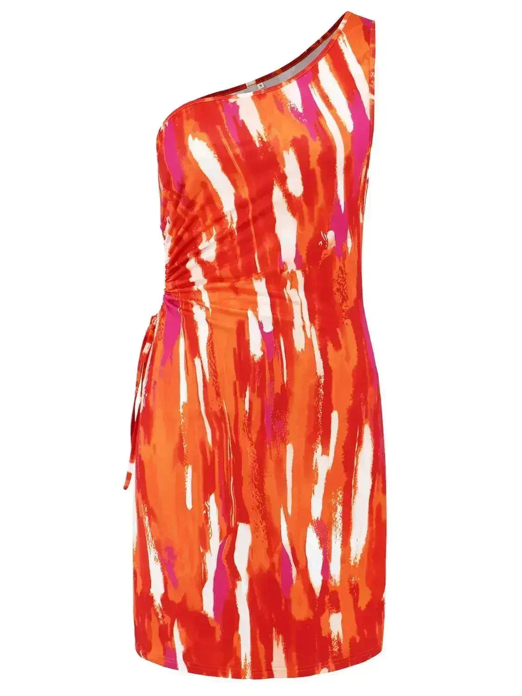 Robe courte sans manches imprimée et découpée