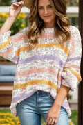 Pull à manches longues rayures contrastantes | Femstylo