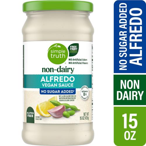 Sauce Alfredo végétalienne sans produits laitiers et sans sucre ajouté Simple Truth 425 g