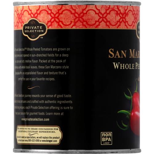 Tomates pelées entières San Marzano Private Selection au basilic 794 g