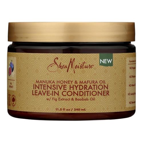 Après-shampoing sans rinçage hydratation intense Sheamoisture pour cheveux bouclés, miel de manuka et huile de mafura, pour renforcer et restaurer les cheveux, 325 ml