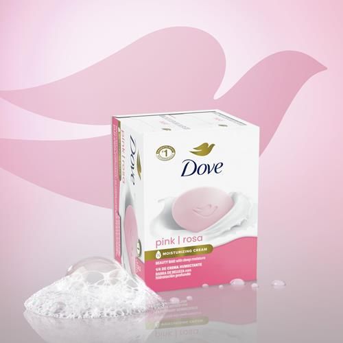 Pain de beauté Dove Nettoyant doux pour la peau Rose 6 pains Hydratant pour une peau douce et délicate Plus hydratant qu'un savon en pain 106 g