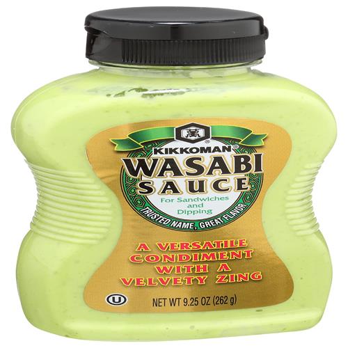 Kikkoman – Sauce Wasabi Idéale Pour Les Sandwichs et les Trempettes – Assaisonnement Polyvalent Épicé Plats Sushi, Sashimi – Bouteille Scellée – 9.25 Oz (Lot de 1), Vert