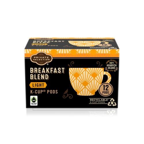 Private Selection Mélange petit-déjeuner Café torréfié pâle dosettes 12 u.