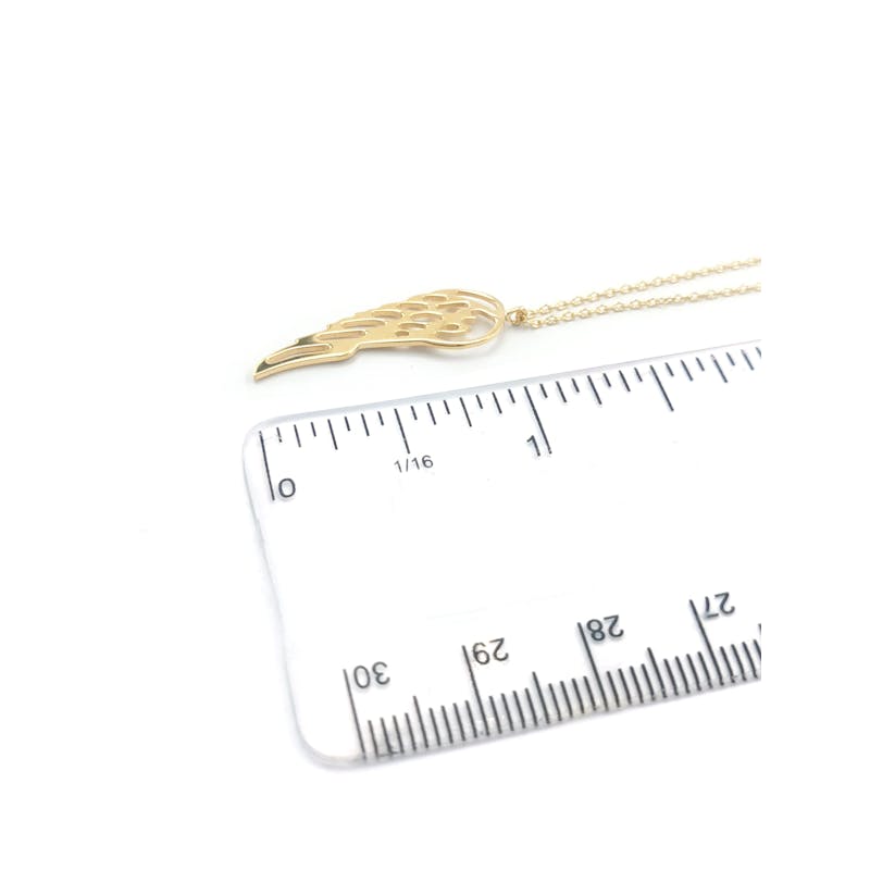 Large Gold Angel Wing Necklace – 18" Gold Filled Chain