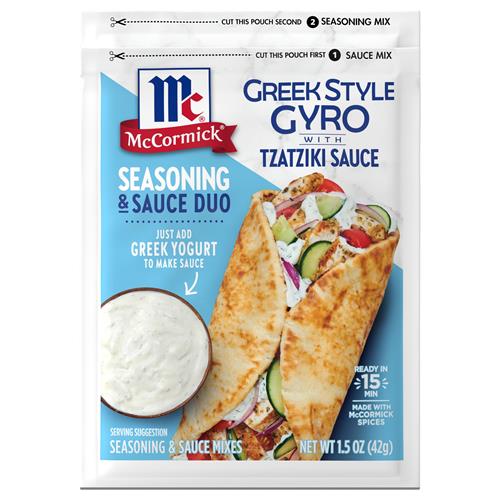 Assaisonnement pour Gyros à la Grecque McCormick avec Mélange de Sauce Tzatziki, 42 g