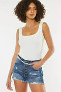 Shorts en jean Kancan déchirés à braguette boutonnée