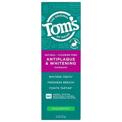 Tom’S Of Maine Dentifrice Anti-plaque et Blancheur Sans Fluorure, Menthe Verte, 127 g