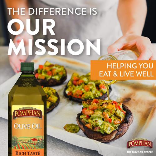 Huile d'olive Pompeian Saveur riche, Goût intense, Idéale pour les grillades et les sauces, Naturellement sans gluten, Non allergène, Sans OGM, 1,42 L