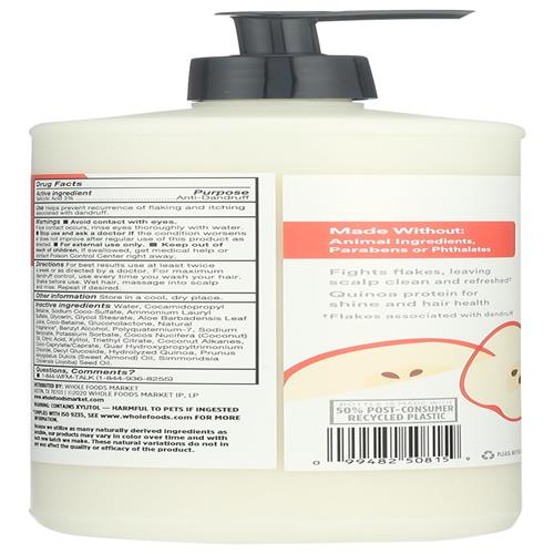 Shampooing et revitalisant antipelliculaire 2-en-1 Whole Foods Market, pomme Honeycrisp, 946 ml