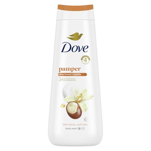 Nettoyant corporel Dove Beurre de karité et vanille pour une peau douce et hydratée pendant 24 heures, sans sulfates, sans parabènes, 591 ml