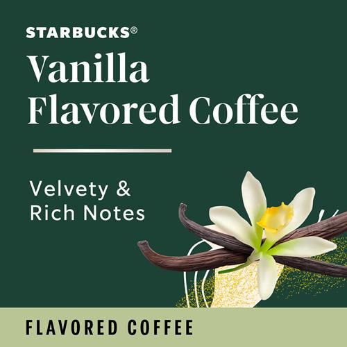 Capsules de café Starbucks K-Cup, café arôme vanille, arômes naturels, 100 % Arabica, 1 boîte (10 capsules)
