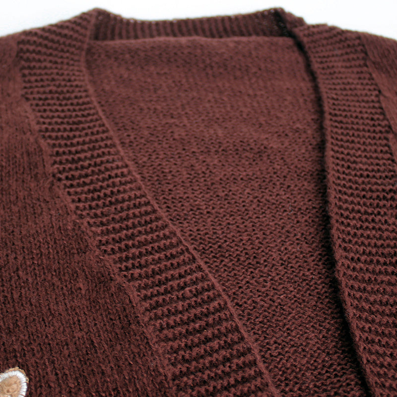 Gilet en tricot Bonhomme en pain d'épices avec poignets côtelés