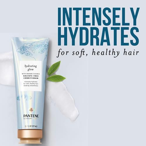 Revitalisant sans sulfates Pantene, hydrate les cheveux secs et abîmés, mélanges de nutriments à l'essence de baobab, sans danger pour les cheveux colorés, 236 ml