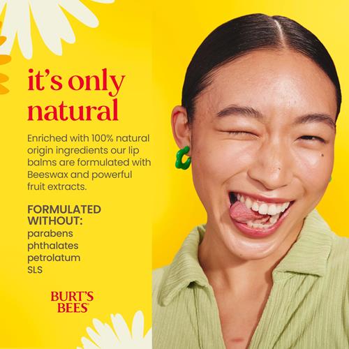 Baume à Lèvres Burt's Bees - Gousse de Vanille, Hydratant pour les Lèvres au Cire d'Abeille d'Origine Responsable, Sans Teinte, Traitement Revitalisant d'Origine Naturelle, 2 Tubes, 4,25 g.