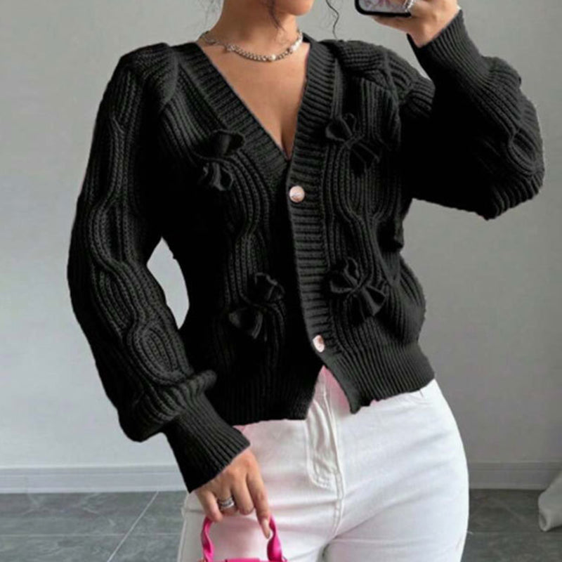 Cardigan court à nœud pour femme