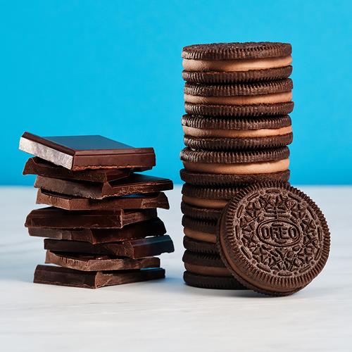 Biscuits sandwich au chocolat Oreo Crème Chocolat, format familial, 530 g