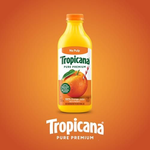 Jus d'orange Tropicana Pure Premium 100% Original, sans pulpe, sans sucre ajouté, bouteille de 1,36 litre