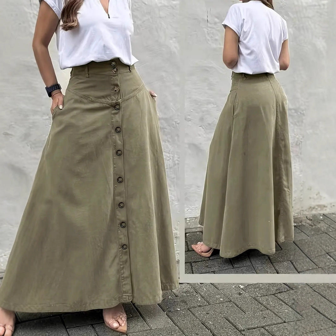 Jupe trapèze élégante taille haute pour femme