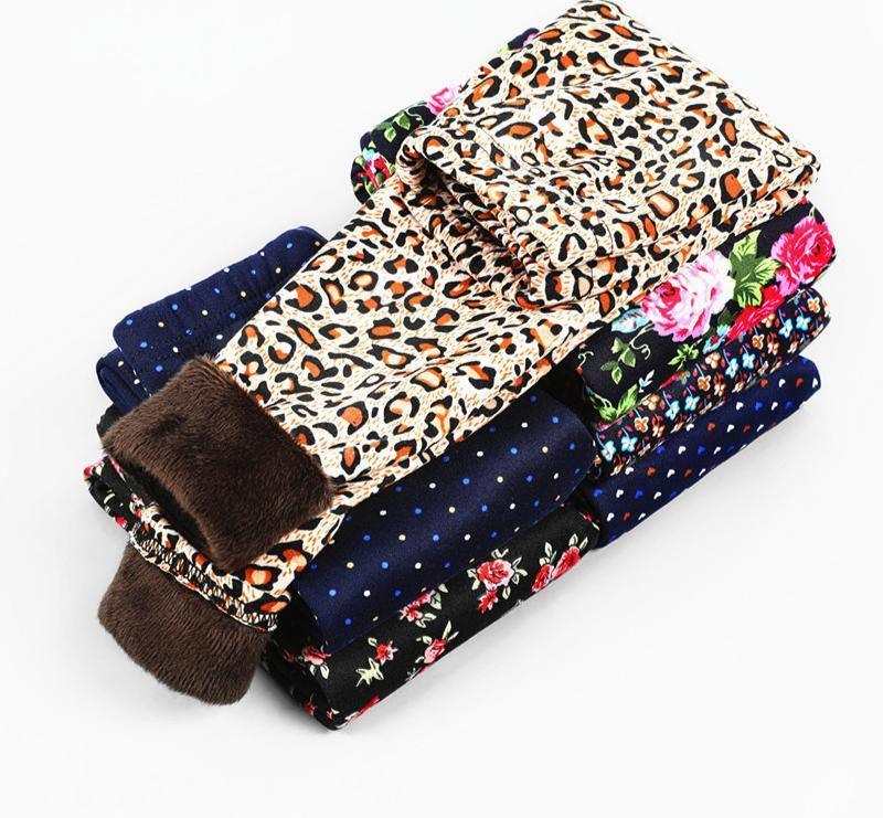 Legging bébé fille épais chaud à pois, pantalon léopard pour enfant fille, pantalon en velours côtelé fleuri vintage pour enfants filles