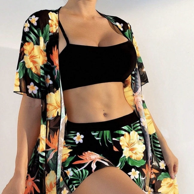 Ensemble de plage fleuri pour femme – Tenue d'été deux pièces