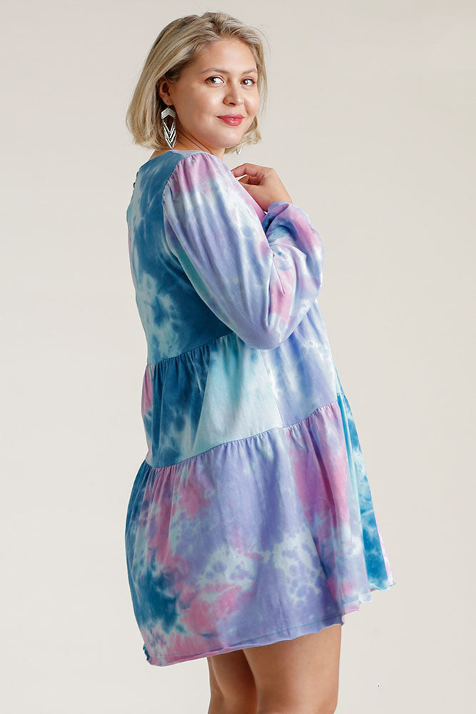 Robe longue à manches longues et col rond grande taille bohème chic pour filles