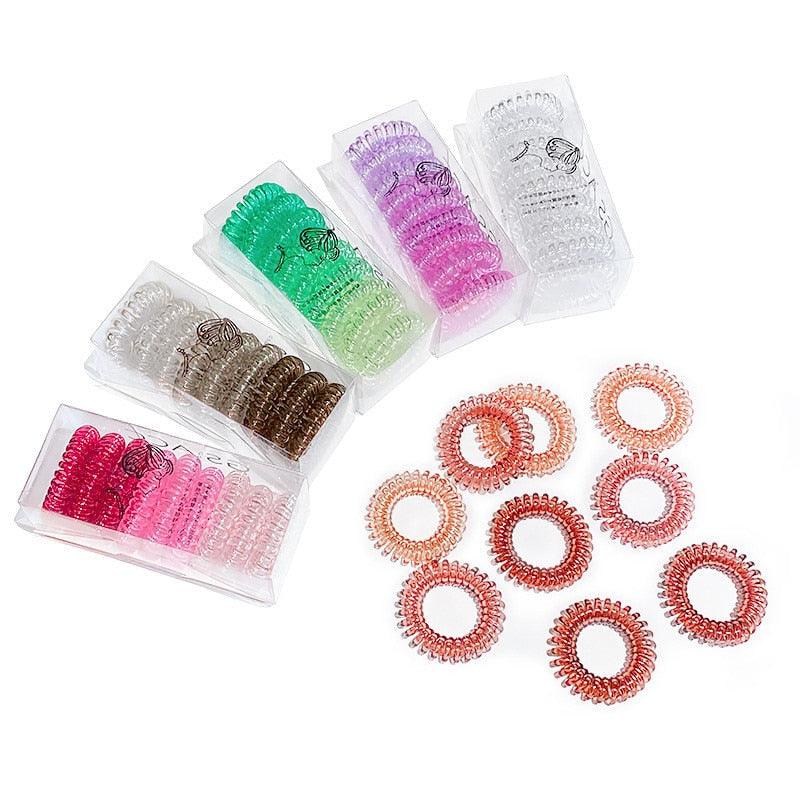 9 pièces/ensemble attaches de cheveux colorées en forme de téléphone pour femme, élastiques pour queue de cheval, cordes à cheveux, fils, chouchous, élastiques à cheveux, accessoires pour cheveux pour enfants