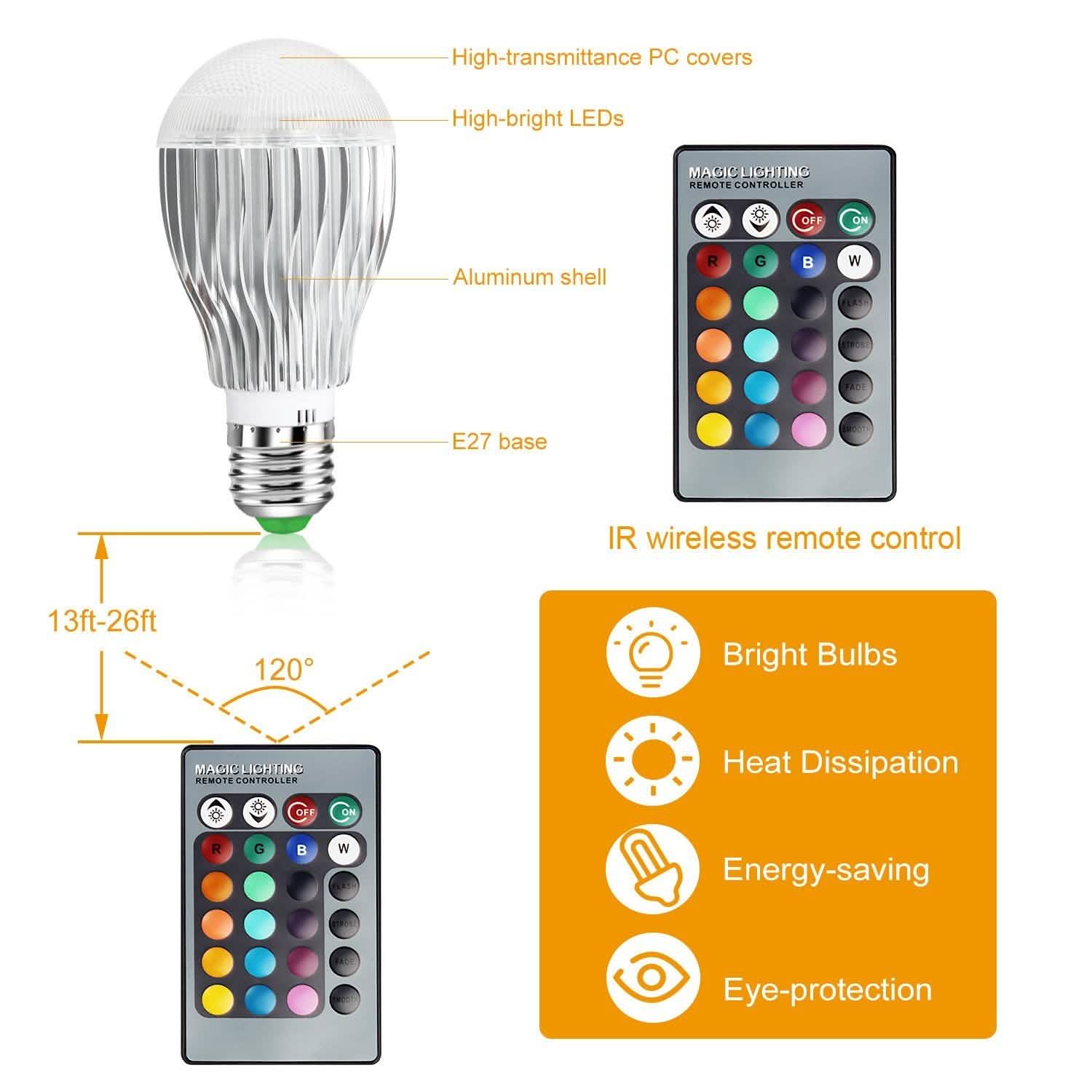 Ampoule LED 9W E27 RVB