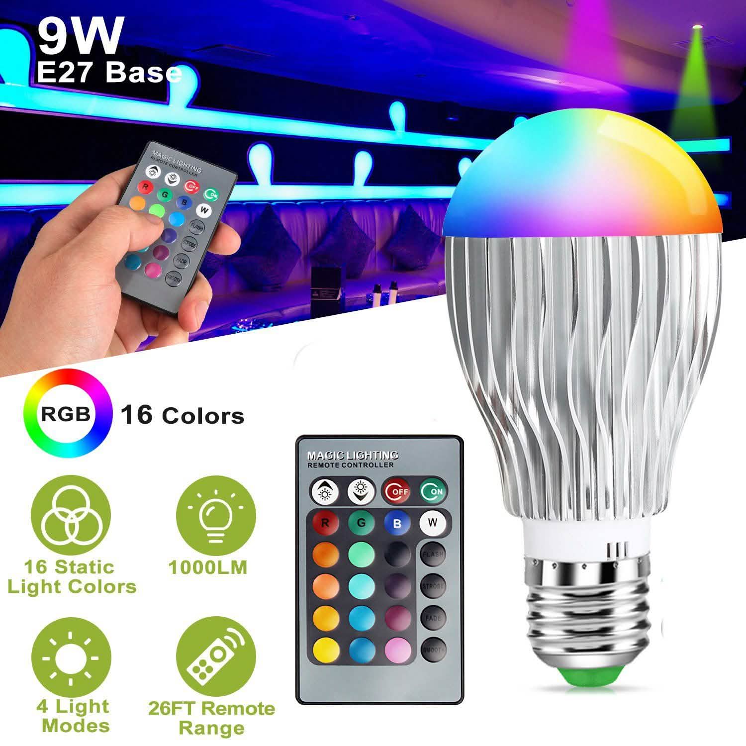 Ampoule LED 9W E27 RVB