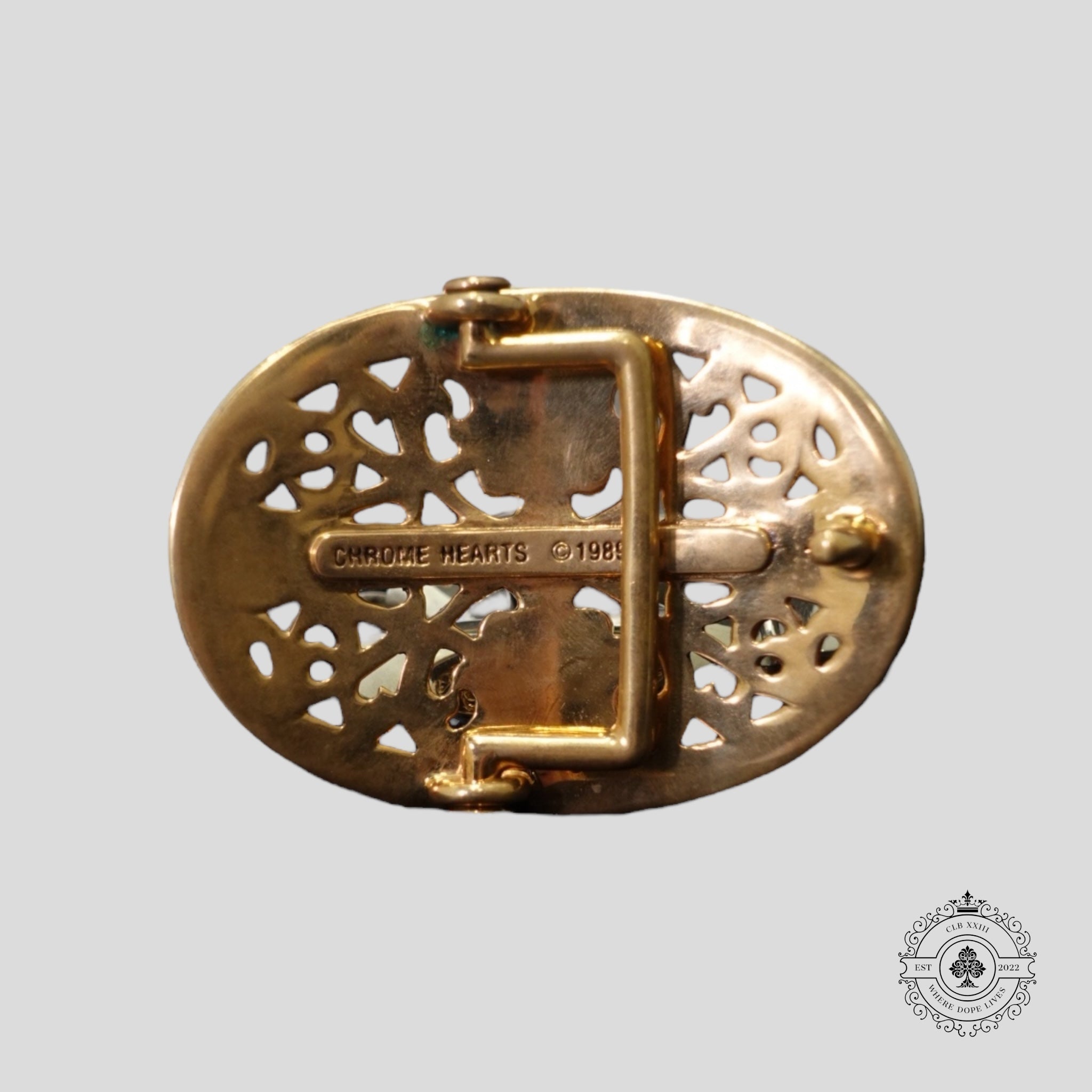 Boucle de ceinture Chrome Hearts Bronze Oval Cross