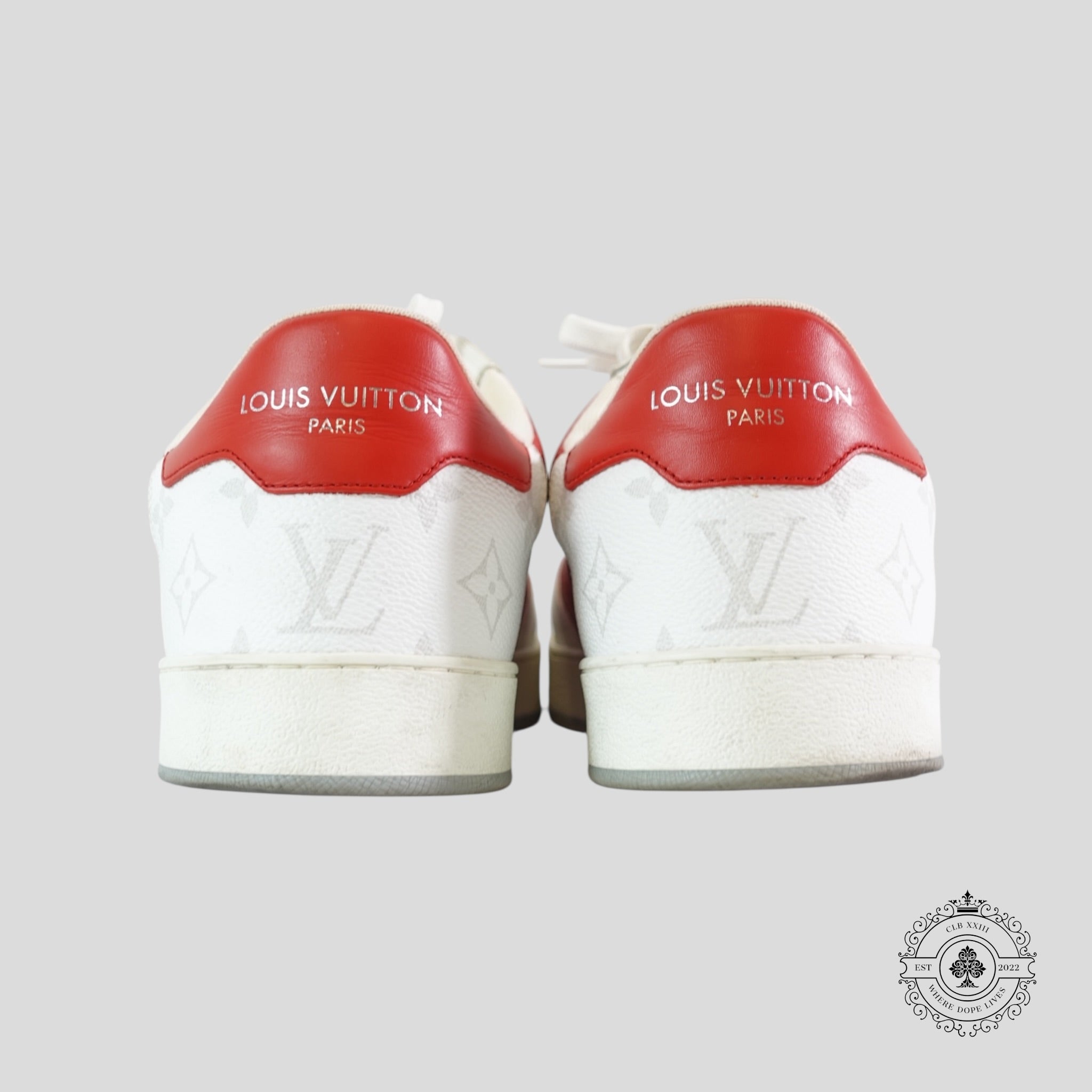 Baskets Louis Vuitton Rivoli rouges et blanches