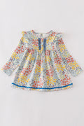 Robe à volants imprimé floral Platinum Blue