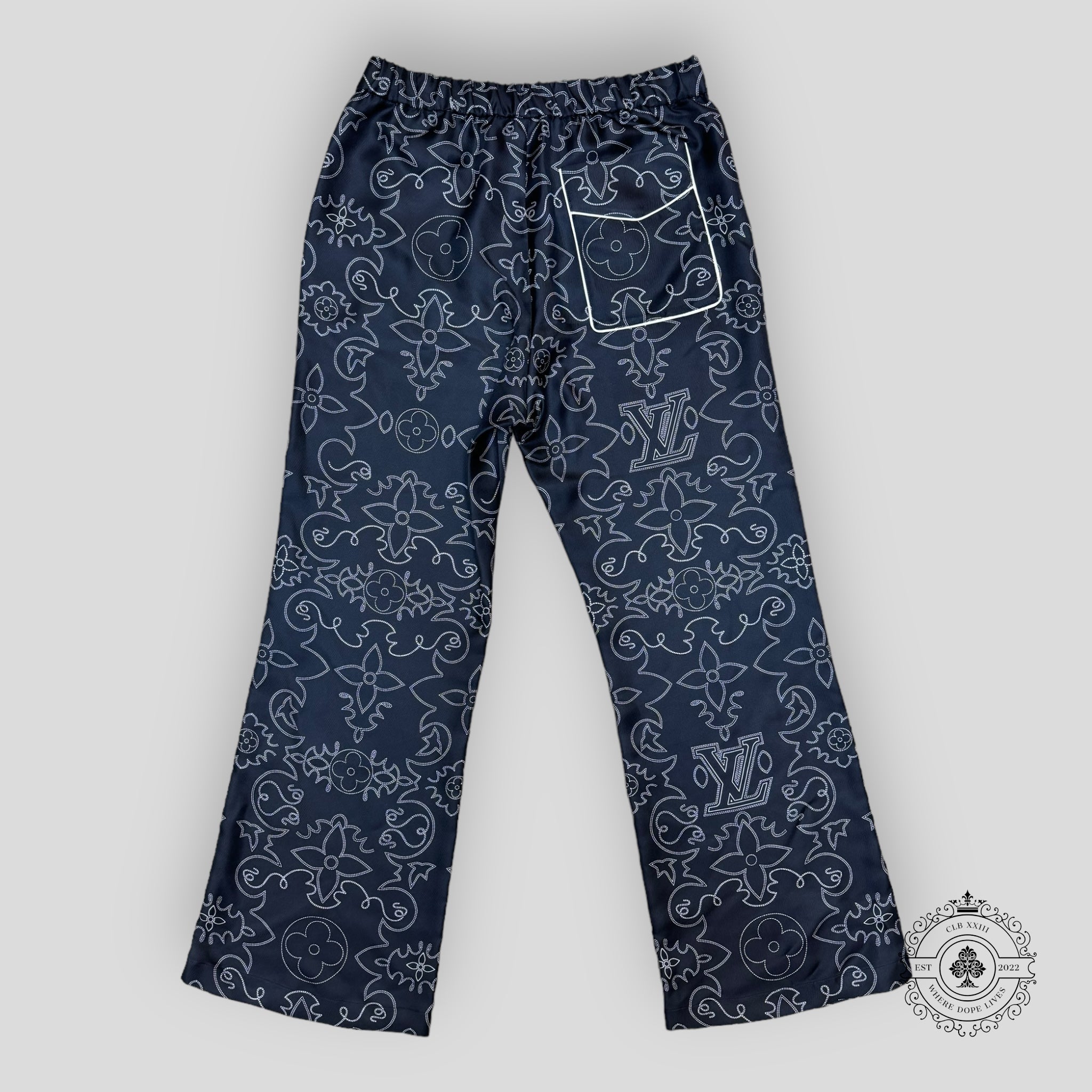 Pantalon de pyjama en soie imprimée Louis Vuitton