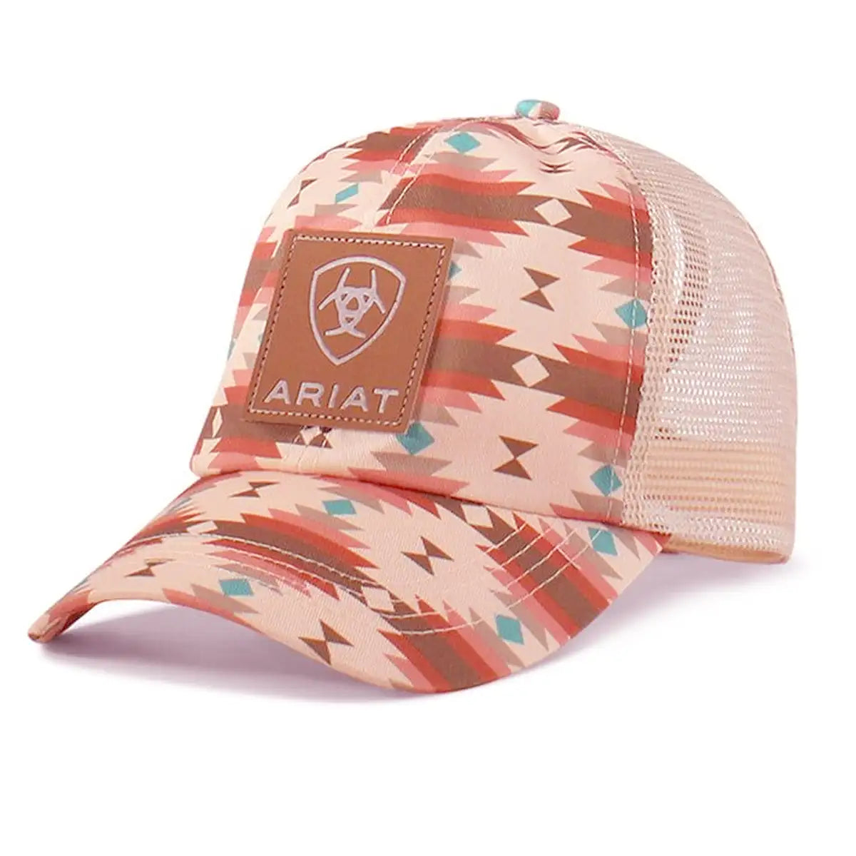 Casquette Trucker Ponyflow Ariat à imprimé aztèque (Rose) pour femme