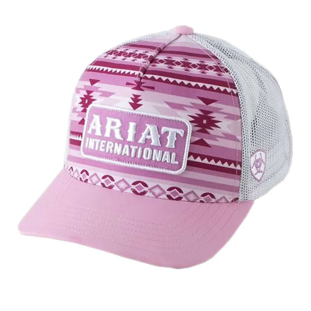 Casquette de baseball Ariat à motif aztèque rose (rose/blanc)