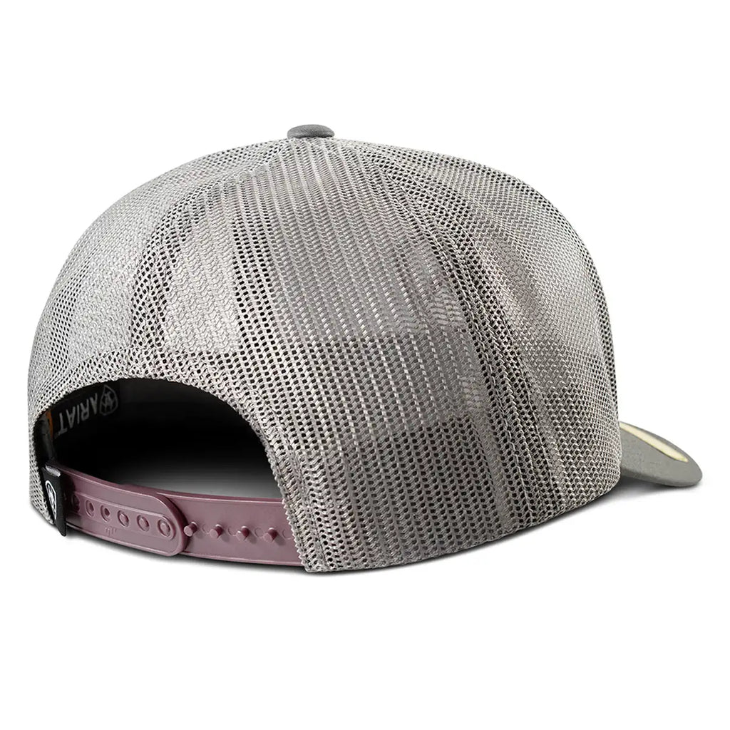 Casquette de camionneur ARIAT 3D Embroidered Shield (Bourgogne/gris)