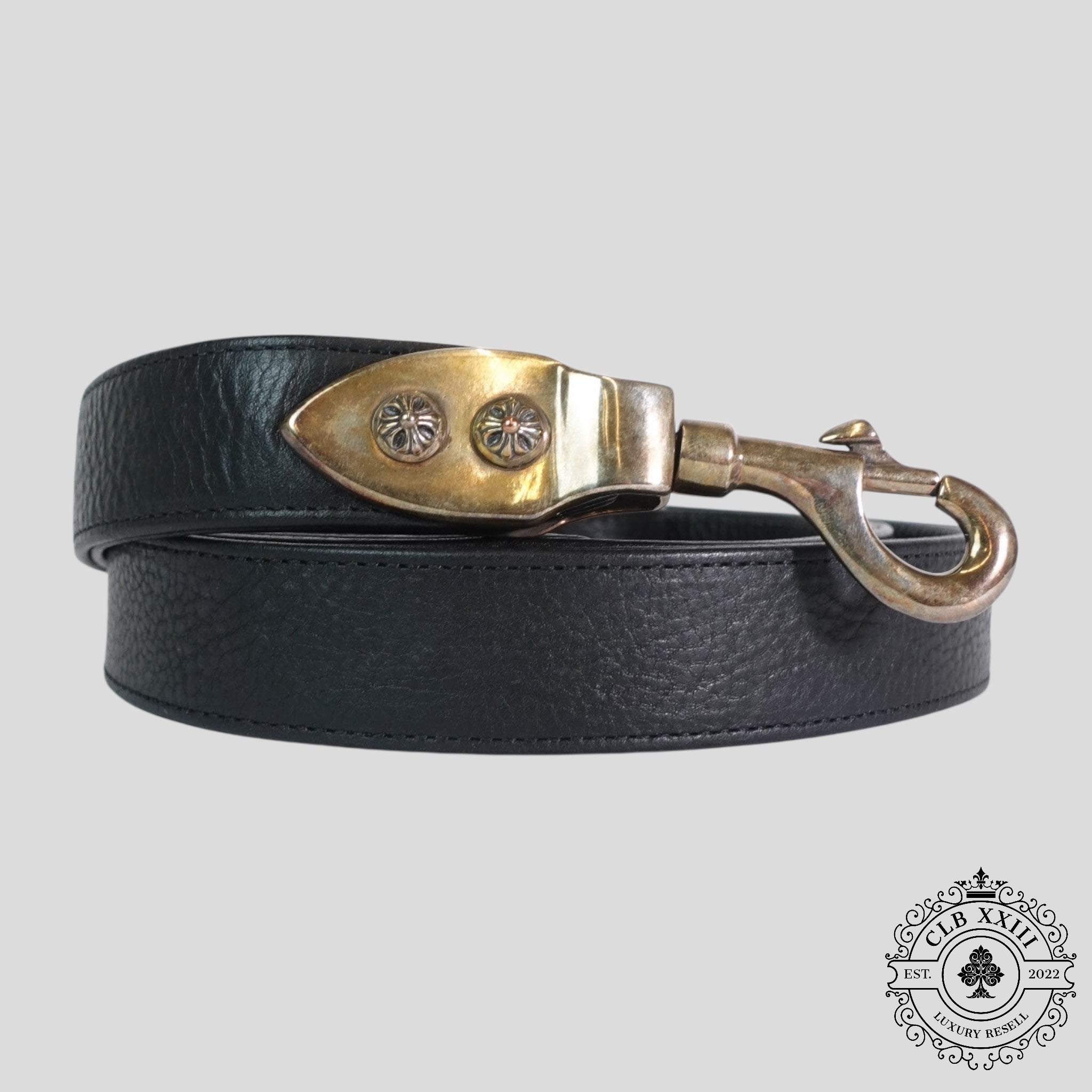 Laisse pour chien Chrome Hearts noire