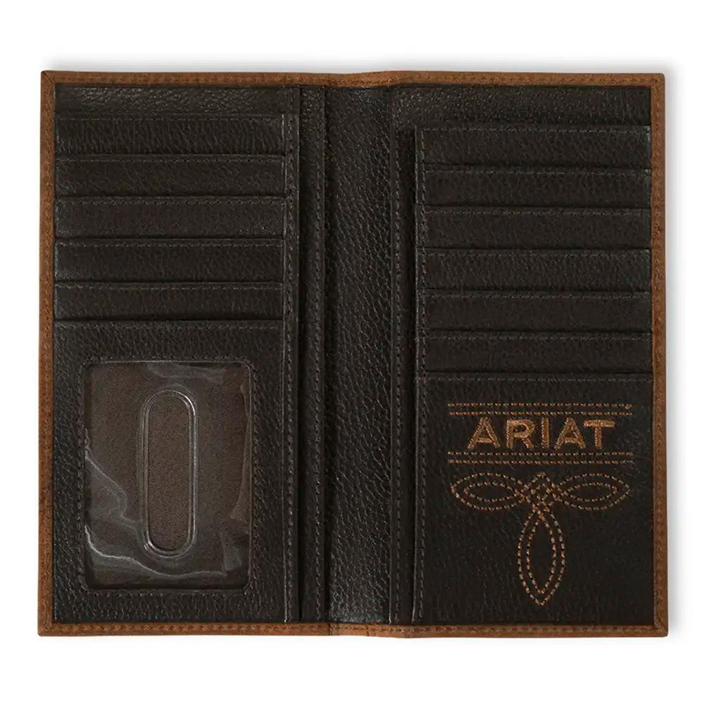Portefeuille de rodéo Ariat en cuir de veau marron et bringé - Pour homme
