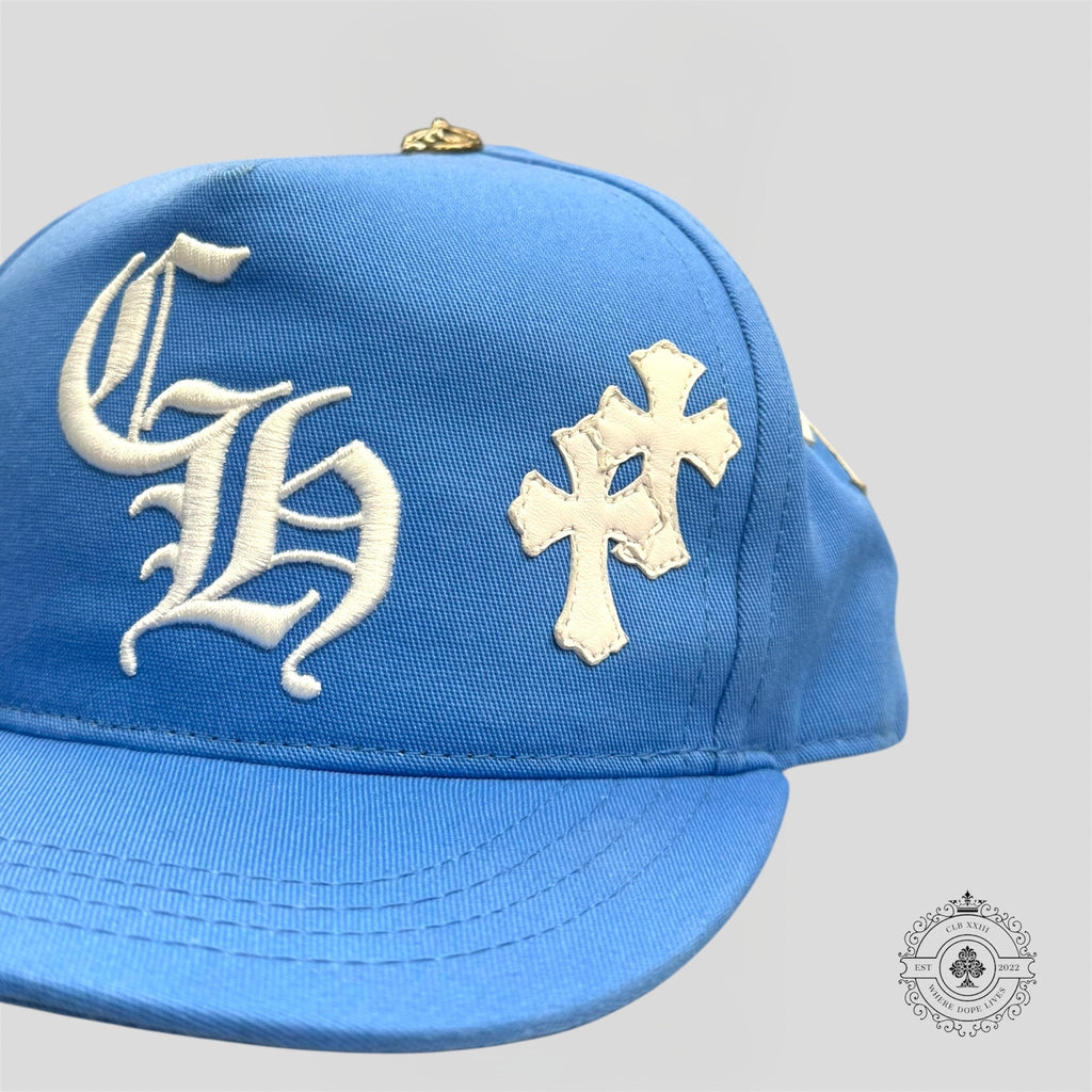 Casquette Chrome Hearts Cross Patch bleu Carolina