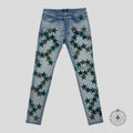 Jean Amiri Chemist Star Patch Indigo clair / Vert