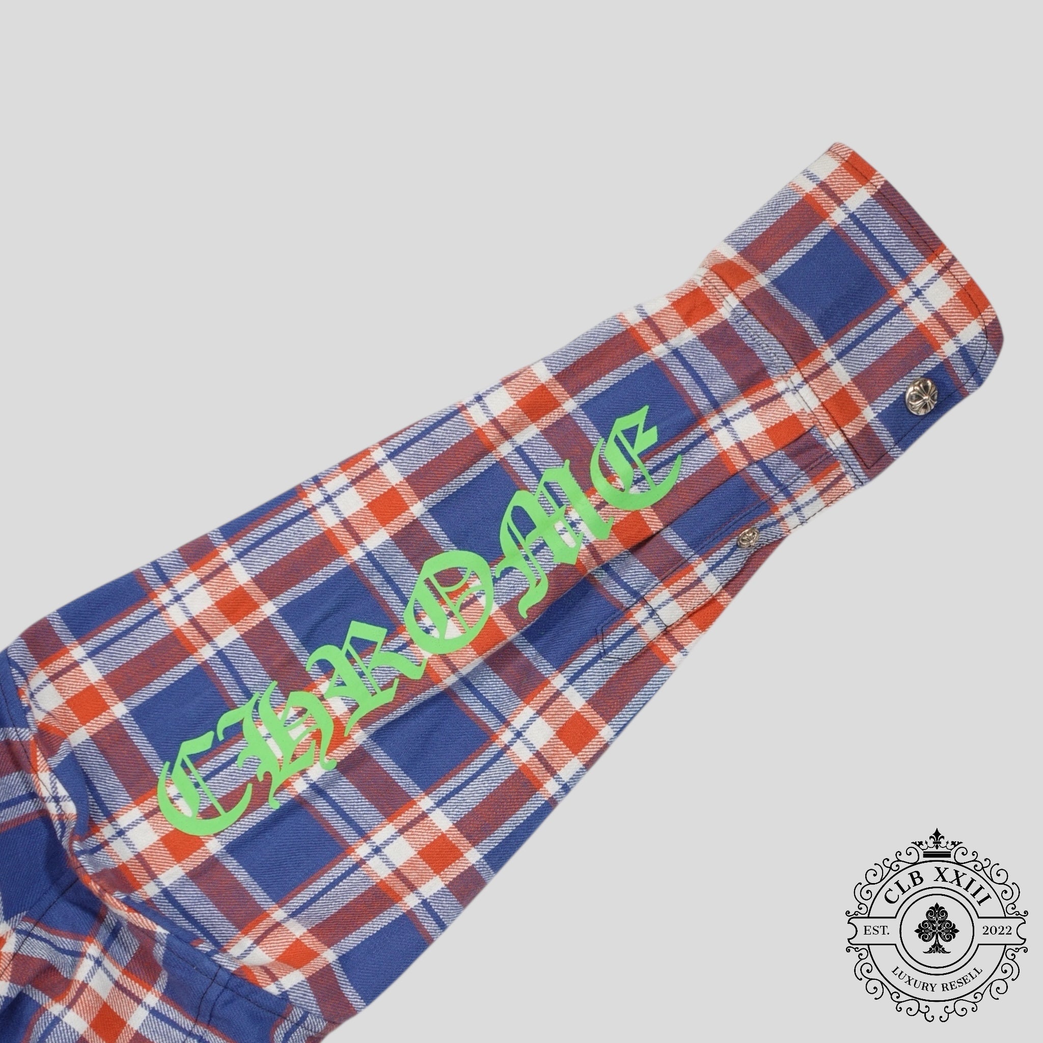 Chemise en flanelle Chrome Heart à logo sur la manche bleue/rouge