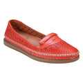 Ballerines en cuir perforé rouge gingembre