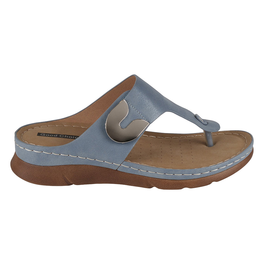 Sam Blue Thong Sandales Plates
