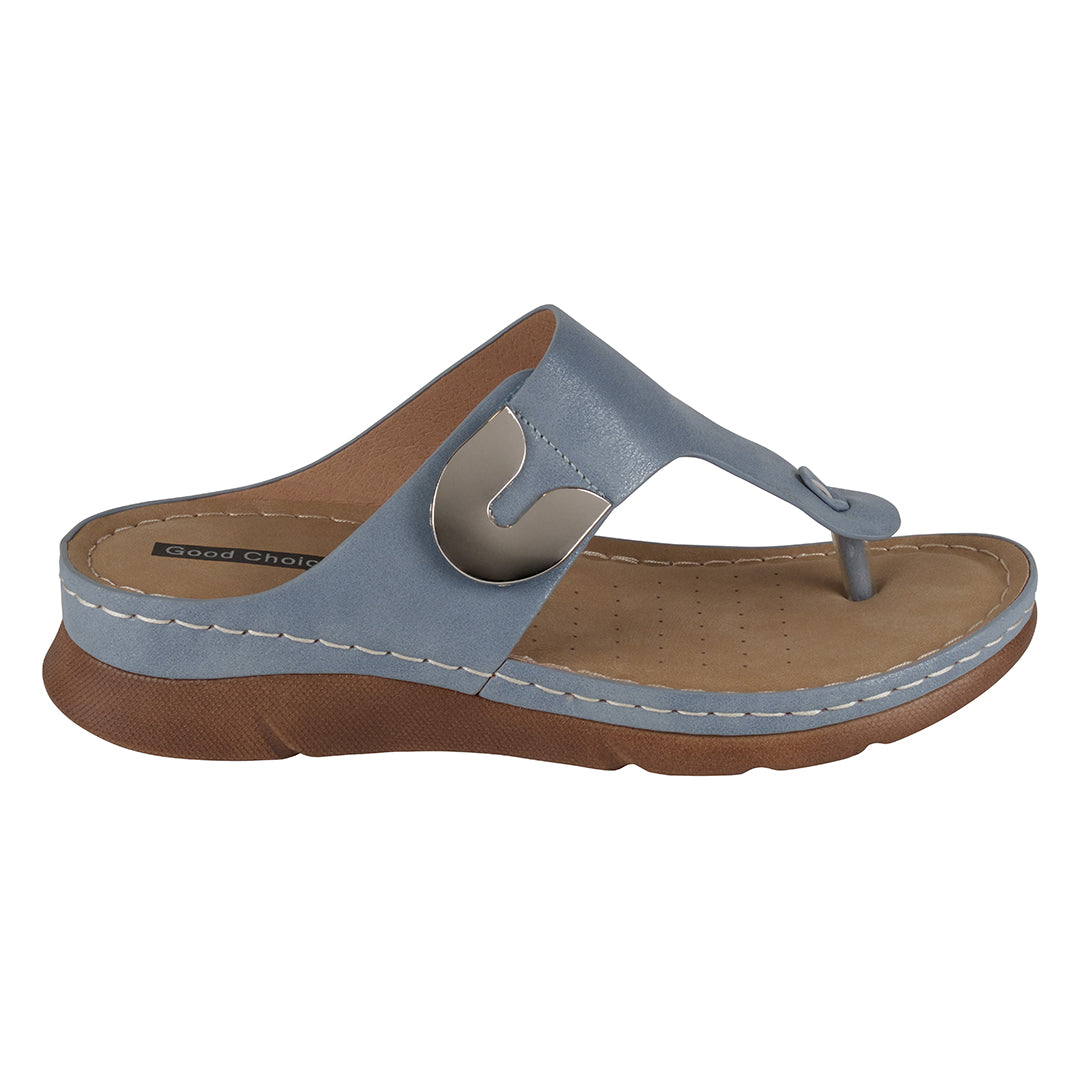 Sam Blue Thong Sandales Plates