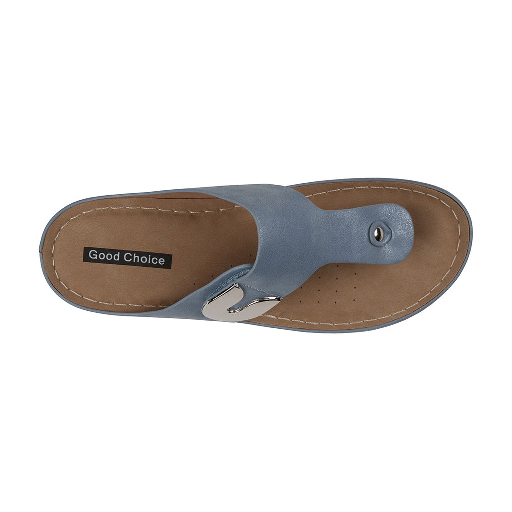 Sam Blue Thong Sandales Plates